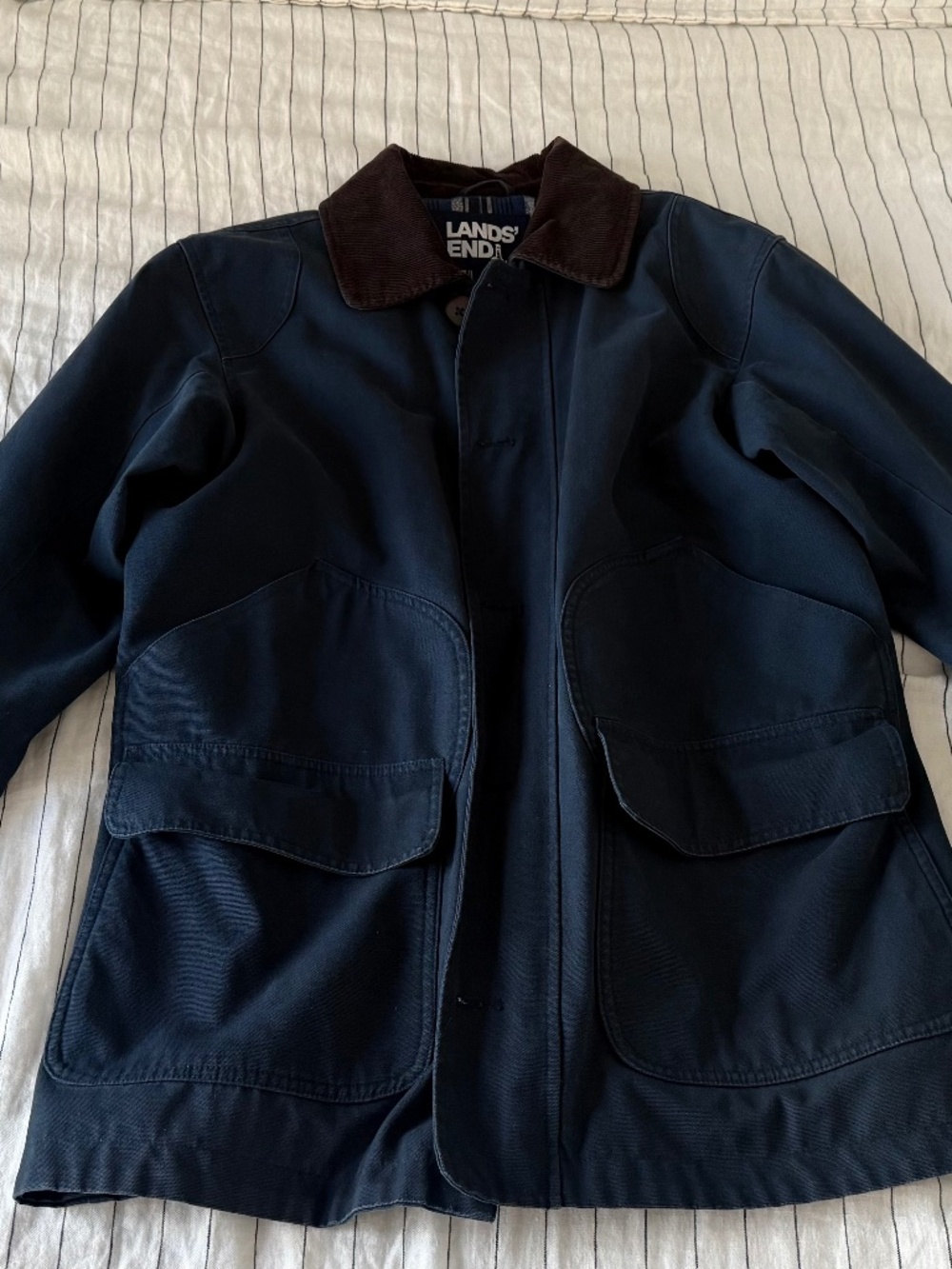 Land’s End Blue Corduroy Lined Chore/Barn Jacket Men’s Medium